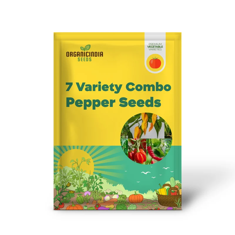7 Variety Combo Pepper Seeds, 50+ Vegetable Seeds for Planting and Growing a Flavorful Pepper Garden