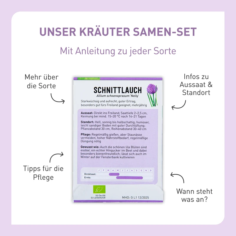 Bio-Kräuter Samen-Set mit 10 Sorten