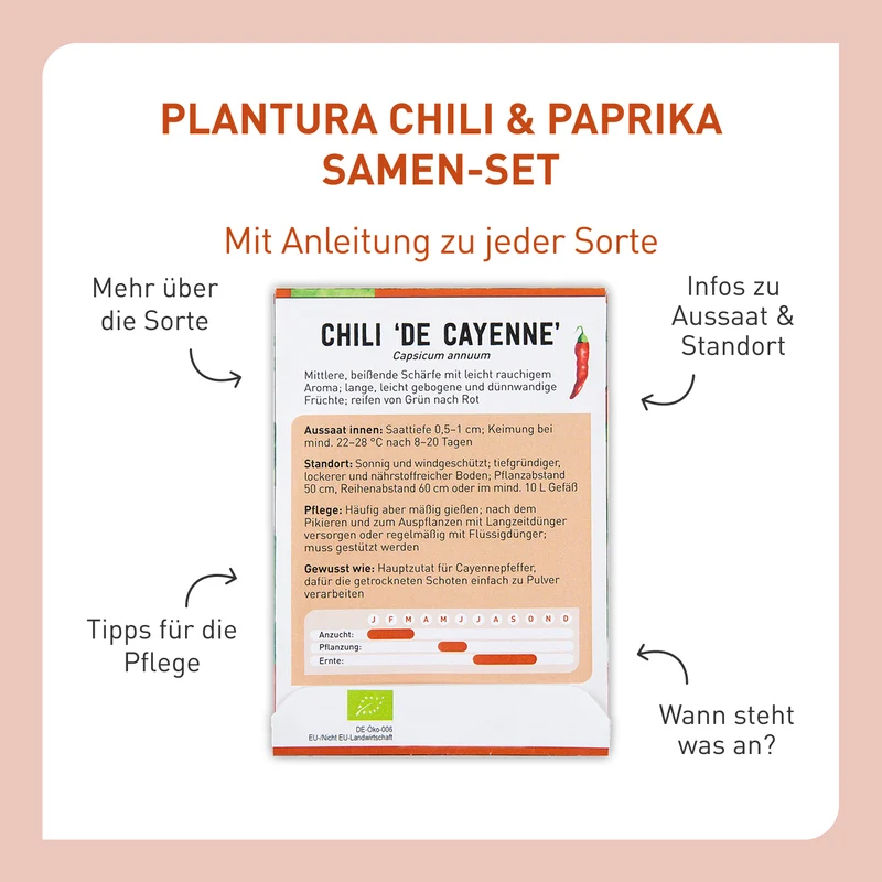 Bio-Chili & Paprika Samen-Set mit 8 Sorten