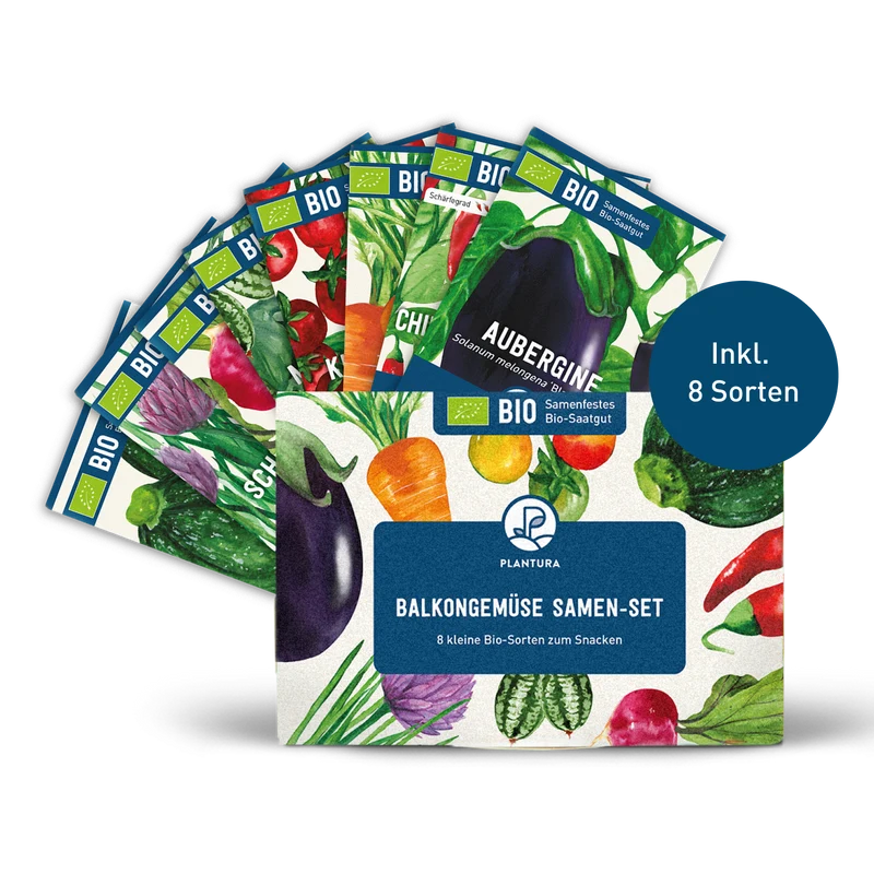 Bio-Balkongemüse Samen-Set mit 8 Sorten
