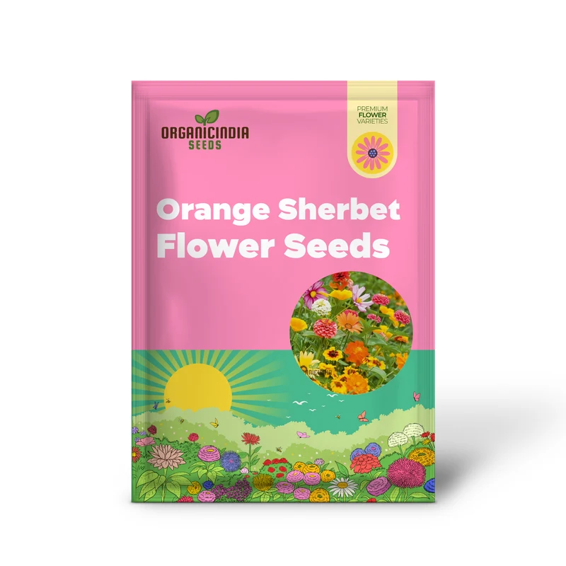 Orange Sherbet Flower Seed Mix - Vibrant Blooms for Your Garden Delight