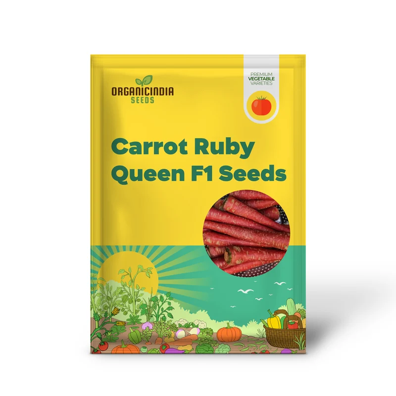 Carrot - Ruby Queen F1 Seeds for Planting and Gardening - Organic Seed Pack