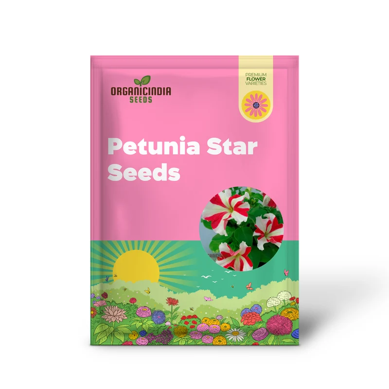 Petunia - Red & White Star Seeds – Add a Burst of Color to Your Garden with Striking, Star-Shaped Blooms