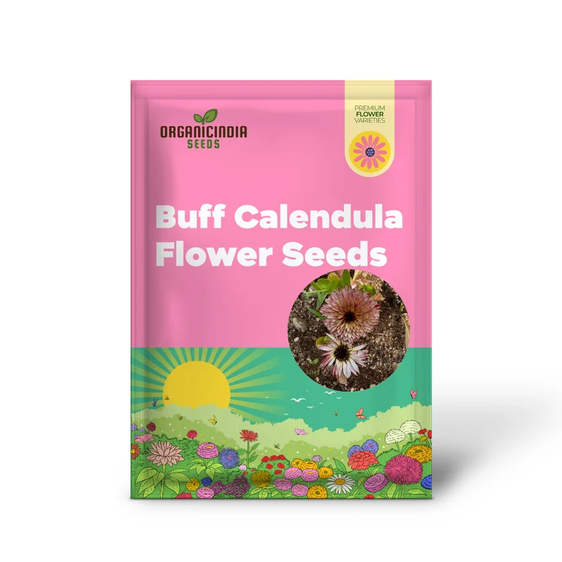 Touch of Red Buff Calendula Flower Seeds, Premium Garden Seeds for Vibrant Blooms, Gardening