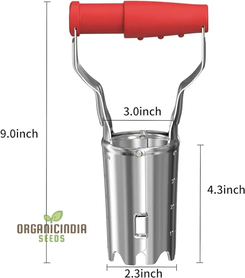 Depth Mark Bulb Planter - Perfect for Transplanting Bulbs, Digging, and Automatic Soil Release Seed Planting Tool for Tulips, Daffodils, Dahlias, and More