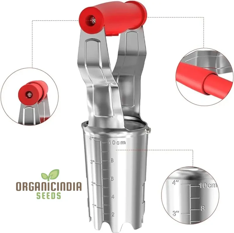 Depth Mark Bulb Planter - Perfect for Transplanting Bulbs, Digging, and Automatic Soil Release Seed Planting Tool for Tulips, Daffodils, Dahlias, and More