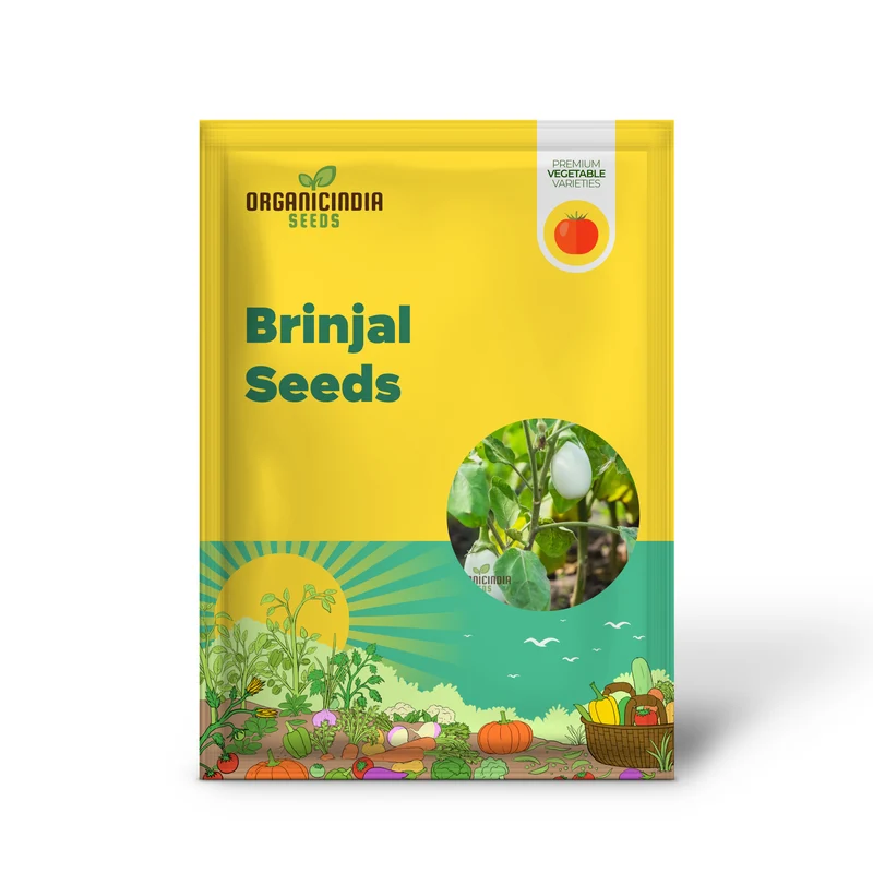 Brinjal F1 Hybrid White Vegetable Seeds - High-Yielding and Flavorful White Eggplants