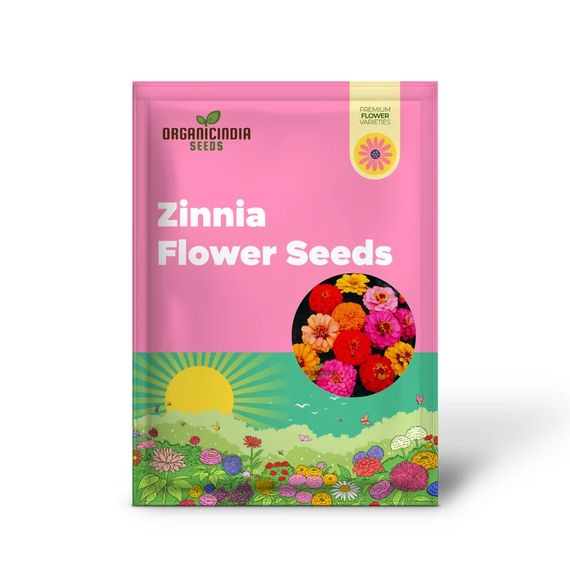 Zinnia Double Mixed Flower Seeds for Vibrant Blooms, Premium Flower Seeds for Planting & Gardening