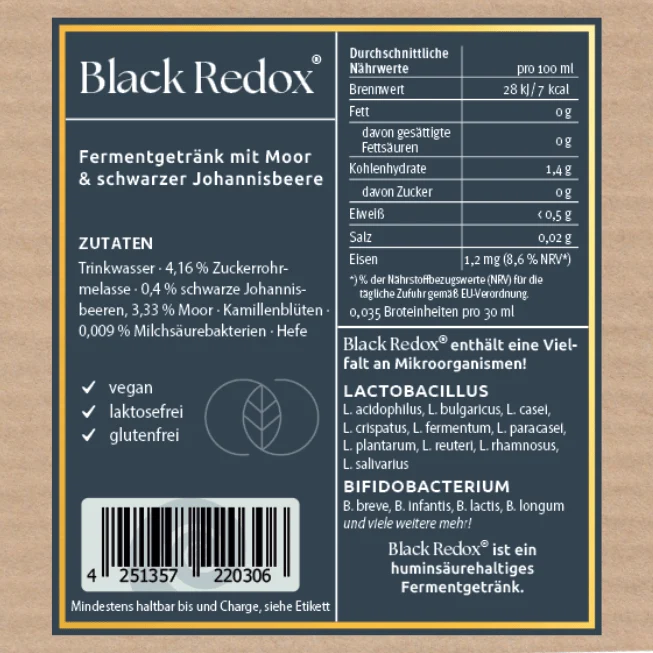 Black Redox - veganes EM-Tonicum mit Moor-Komposition