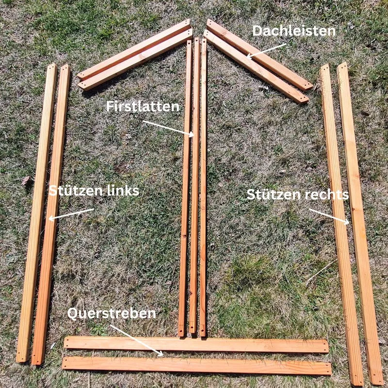 Selbstbauset Tomatenhaus Holzlatten