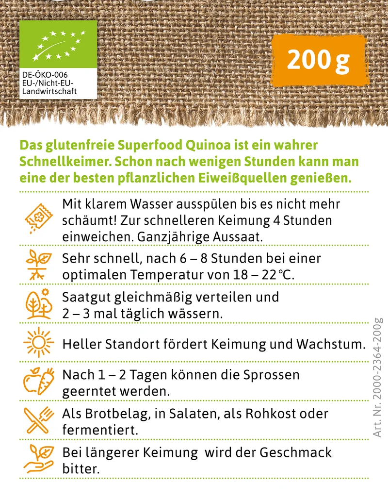 Keimsprossen Quinoa Schwarz | BIO Keimsprossen von FLORTUS