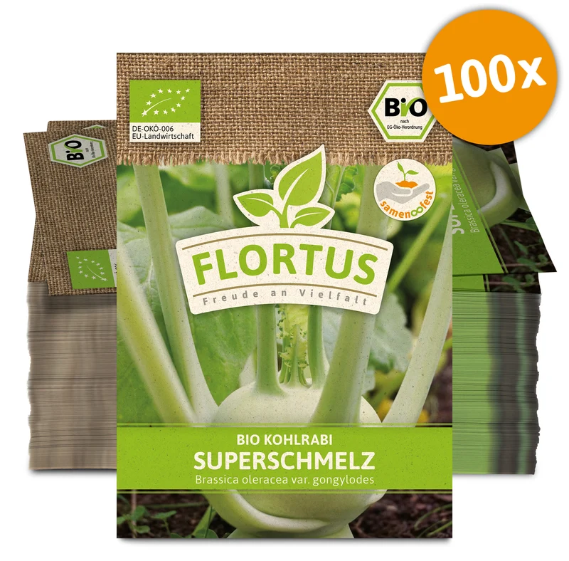 Kohlrabi Superschmelz (100 Stück) | BIO Kohlsamen von FLORTUS