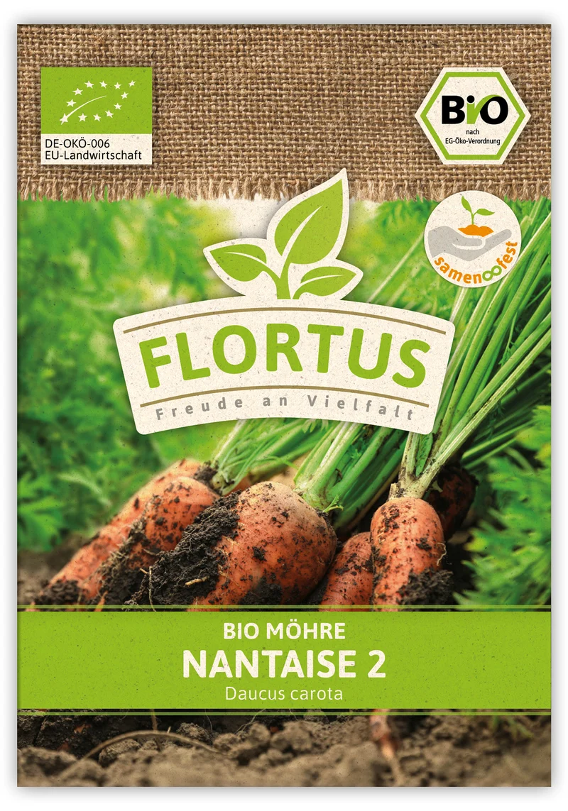 Möhre Nantaise 2 (100 Stück) | BIO Möhrensamen von FLORTUS