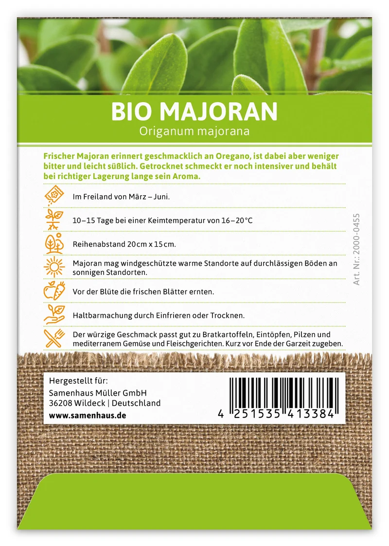 Majoran (100 Tütchen) | BIO Majoransamen von FLORTUS