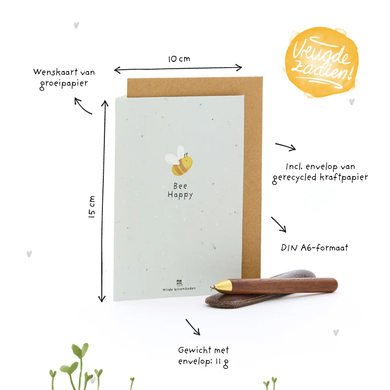 Wenskaart – Bee Happy