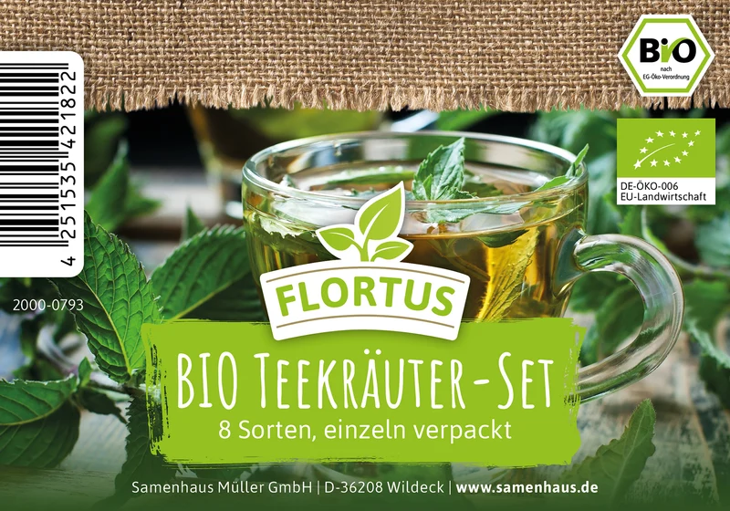 BIO Teekräuter-Set (8 Sorten) | BIO Kräutersamen-Sets von FLORTUS