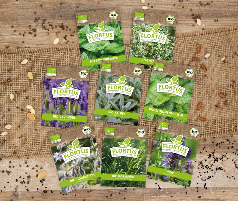 BIO Teekräuter-Set (8 Sorten) | BIO Kräutersamen-Sets von FLORTUS