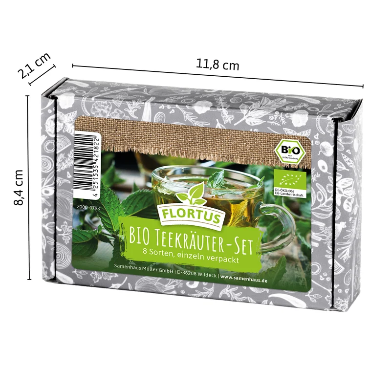 BIO Teekräuter-Set (8 Sorten) | BIO Kräutersamen-Sets von FLORTUS