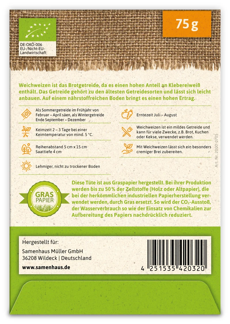 Weichweizen | BIO Getreidesamen von FLORTUS