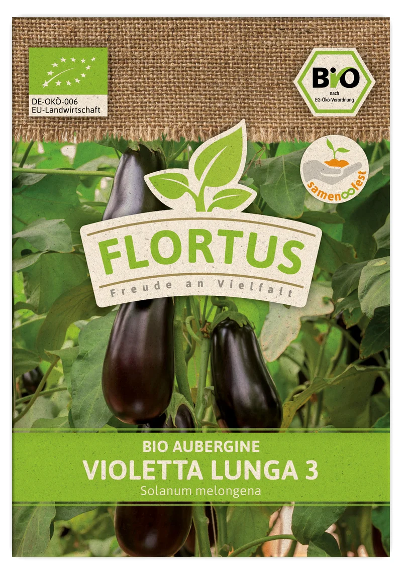 Aubergine Violetta Lunga 3 | BIO Auberginensamen von FLORTUS