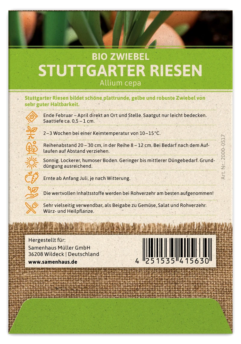 Zwiebel Stuttgarter Riesen | BIO Zwiebelsamen von FLORTUS