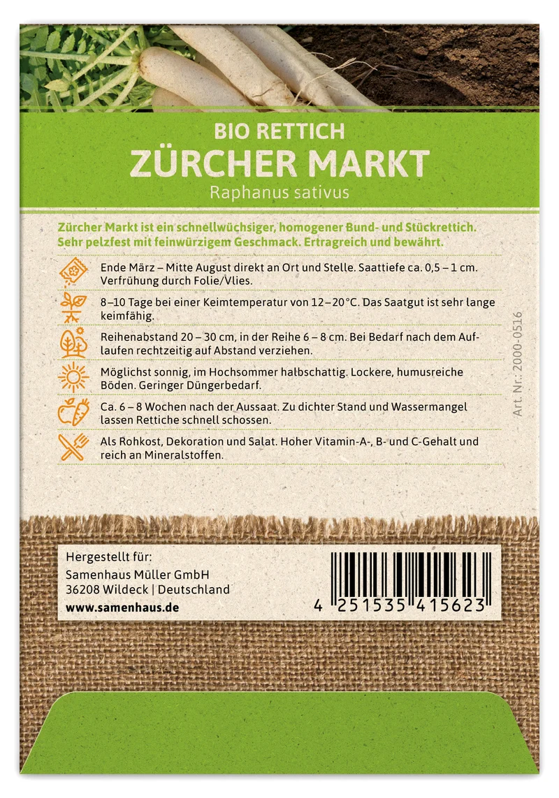 Rettich Zürcher Markt | BIO Rettichsamen von FLORTUS
