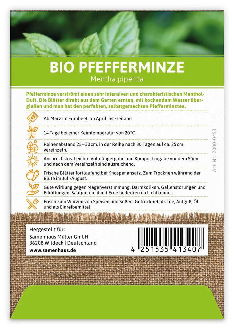 Pfefferminze | BIO Pfefferminzsamen von FLORTUS