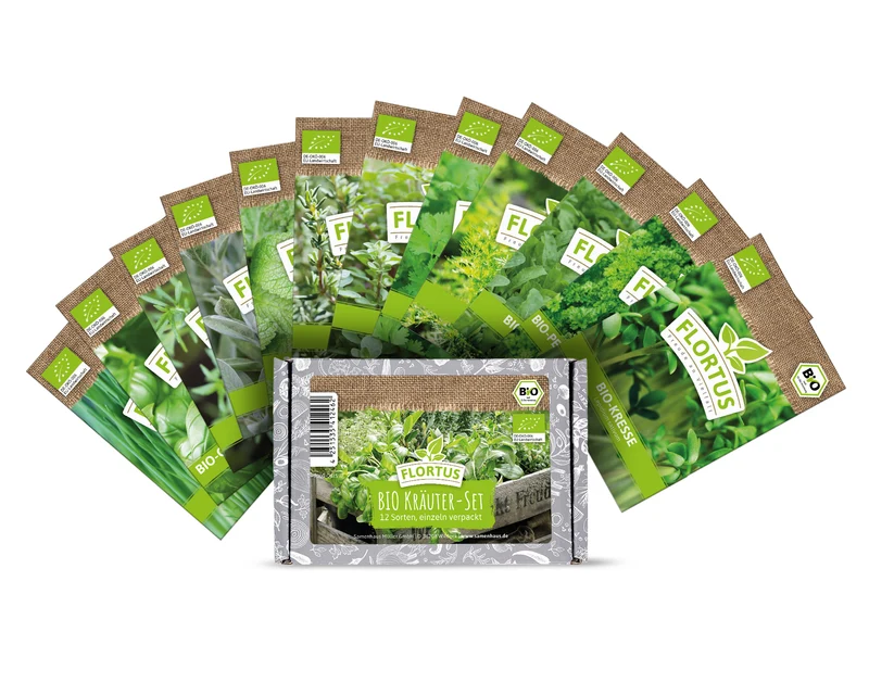 BIO Kräuter-Set (12 Sorten) | Kräutersamen von FLORTUS