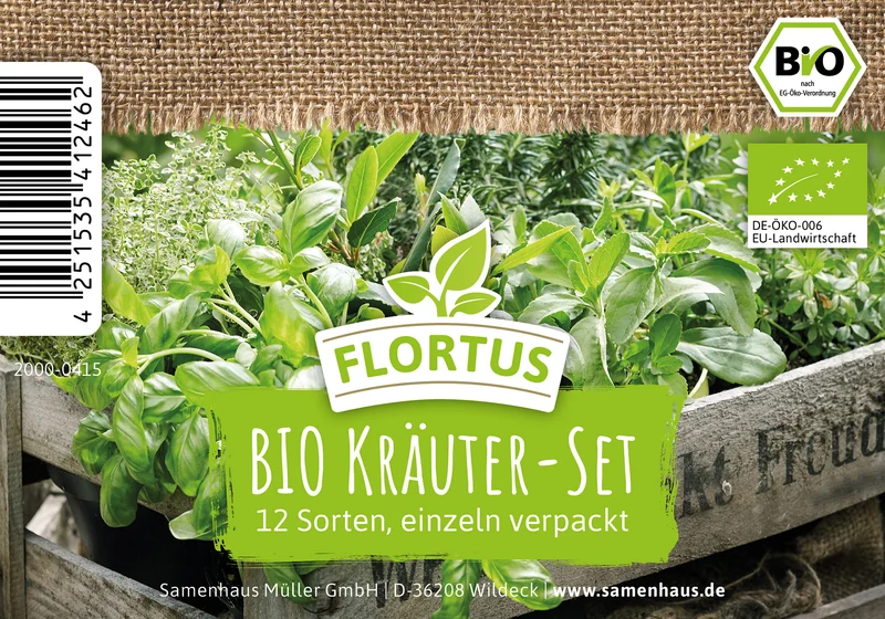 BIO Kräuter-Set (12 Sorten) | Kräutersamen von FLORTUS