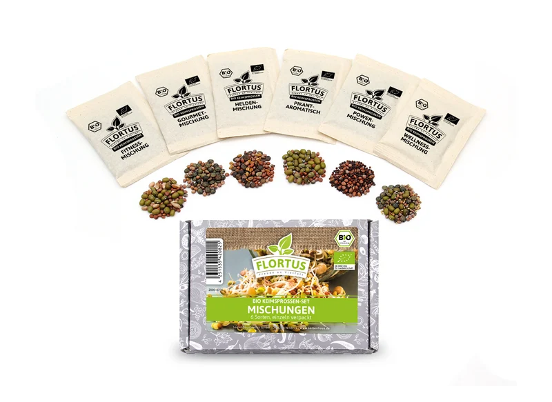 Keimsprossen Set Mischungen (6 Sorten) | BIO Keimsprossen Sets von FLORTUS
