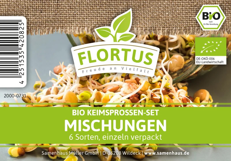 Keimsprossen Set Mischungen (6 Sorten) | BIO Keimsprossen Sets von FLORTUS