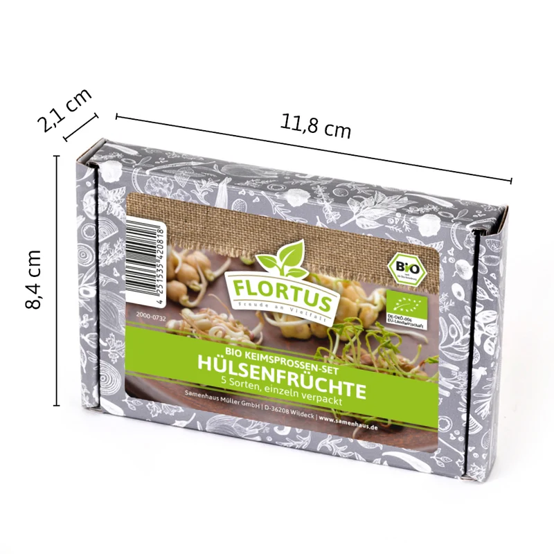Keimsprossen Set Hülsenfrüchte (6 Sorten) | BIO Keimsprossen Sets von FLORTUS