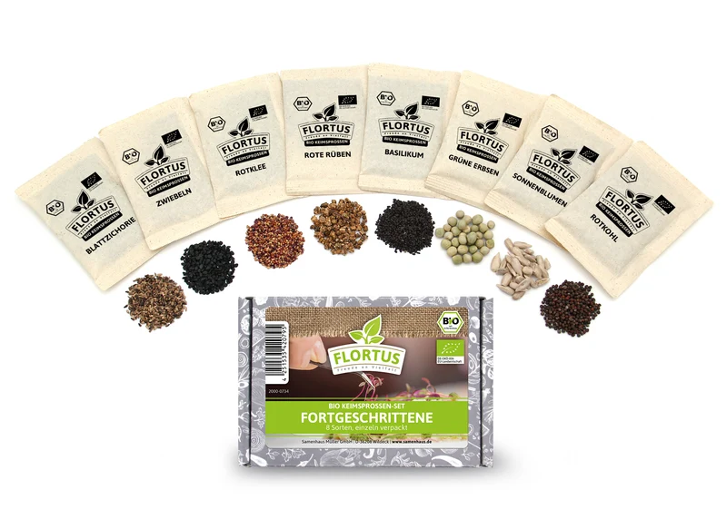 Keimsprossen Set Fortgeschrittene (8 Sorten) | BIO Keimsprossen Sets von FLORTUS
