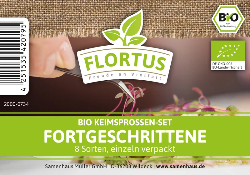 Keimsprossen Set Fortgeschrittene (8 Sorten) | BIO Keimsprossen Sets von FLORTUS
