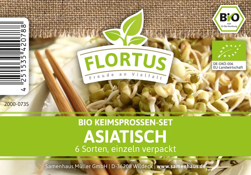 Keimsprossen Set Asiatisch (6 Sorten) | BIO Keimsprossen Sets von FLORTUS