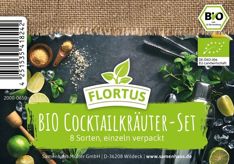 Cocktailkräuter-Set (8 Sorten) | BIO Kräutersamen Sets von FLORTUS