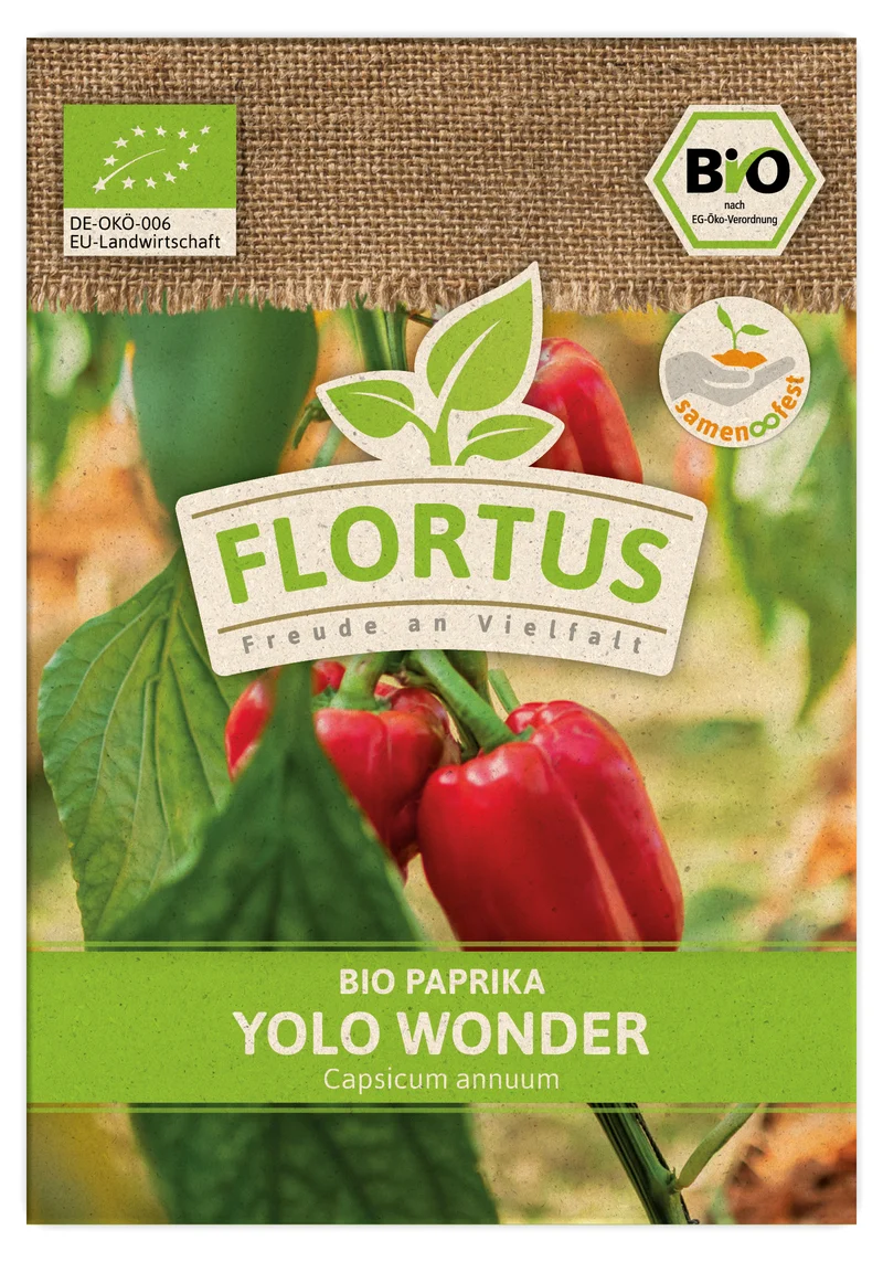 Paprika Yolo Wonder | BIO Paprikasamen von FLORTUS