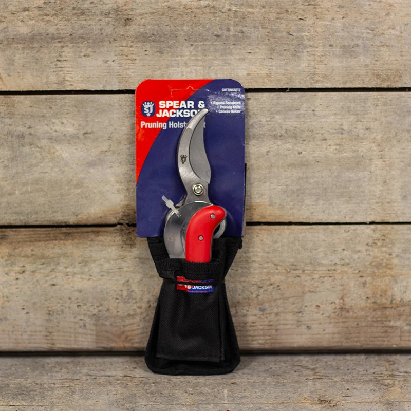 Vintage-Gartenschere und Gartenmesser im Holster – Spear & Jackson