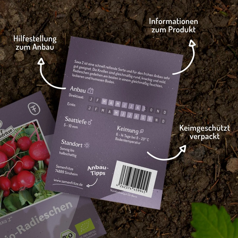 Bio-Radieschen Saxa 2 Samen MHD 06/27