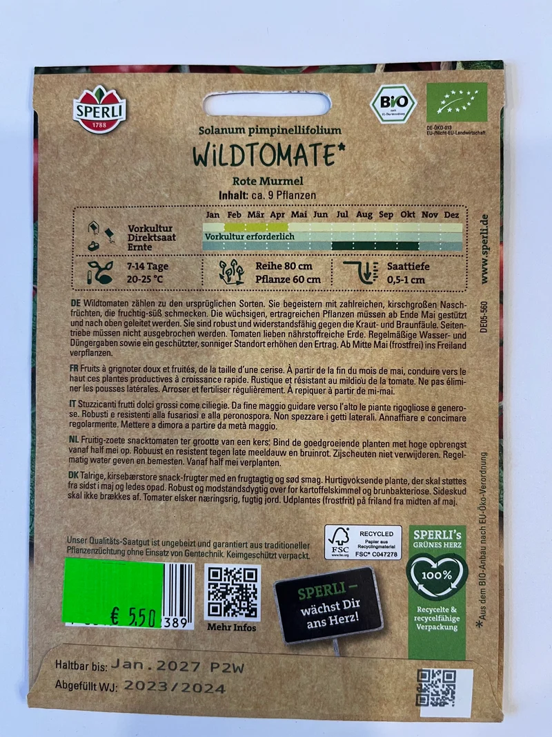 Tomate Wildtomate Rote Murmel