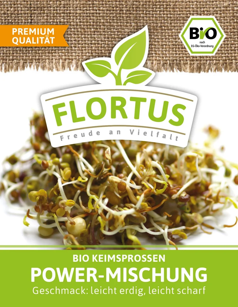 Keimsprossen Power-Mischung (Linsen, Senf und Bockshornklee) | BIO Keimsprossen von FLORTUS
