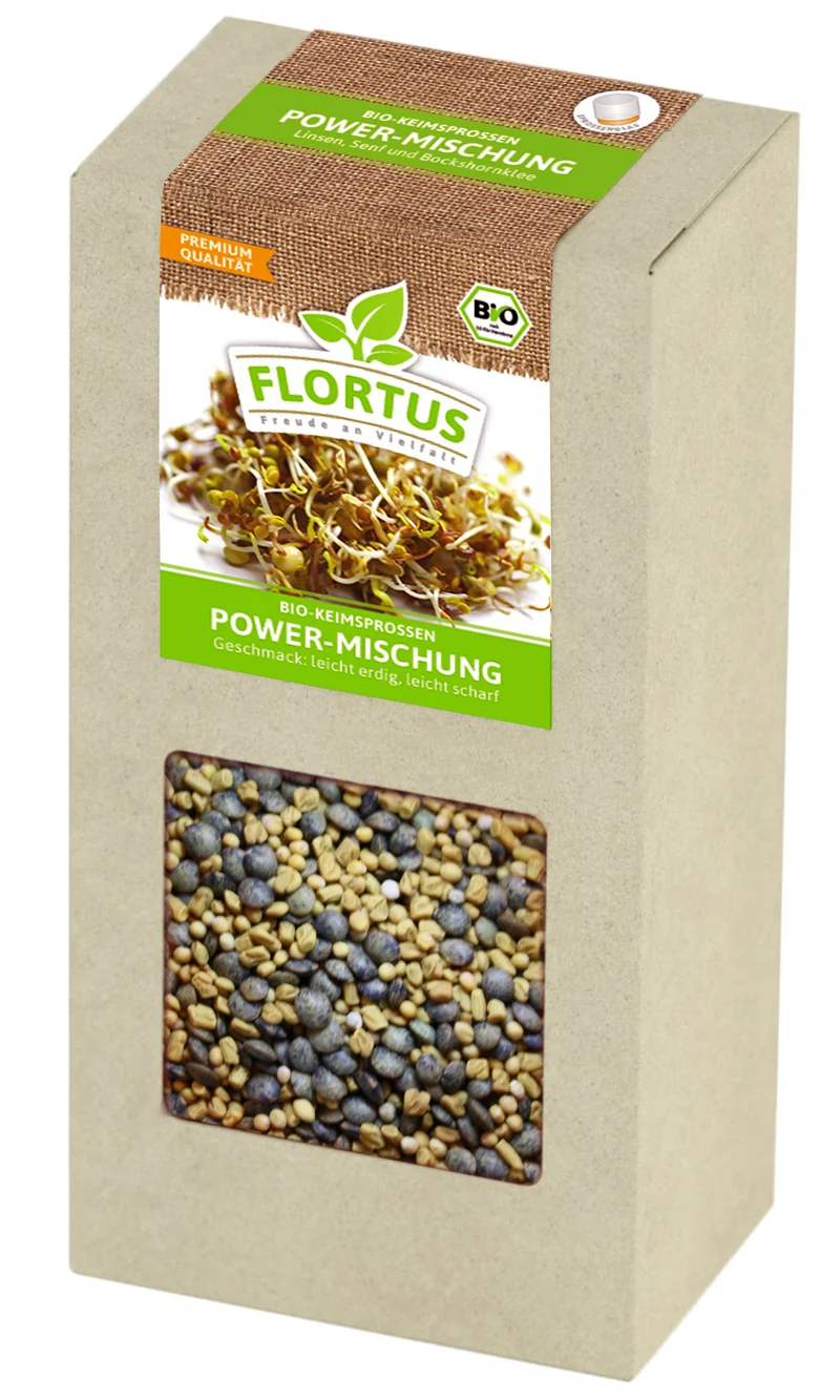 Keimsprossen Power-Mischung (Linsen, Senf und Bockshornklee) | BIO Keimsprossen von FLORTUS