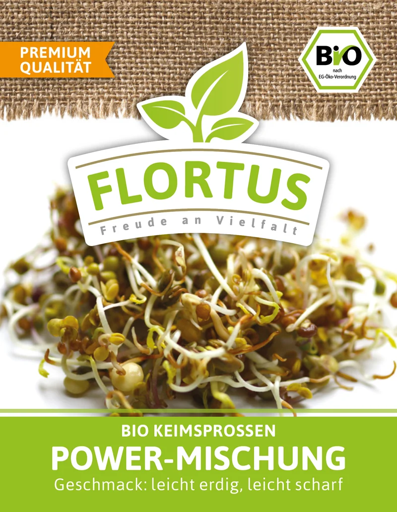 Keimsprossen Power-Mischung (Linsen, Senf und Bockshornklee) | BIO Keimsprossen von FLORTUS