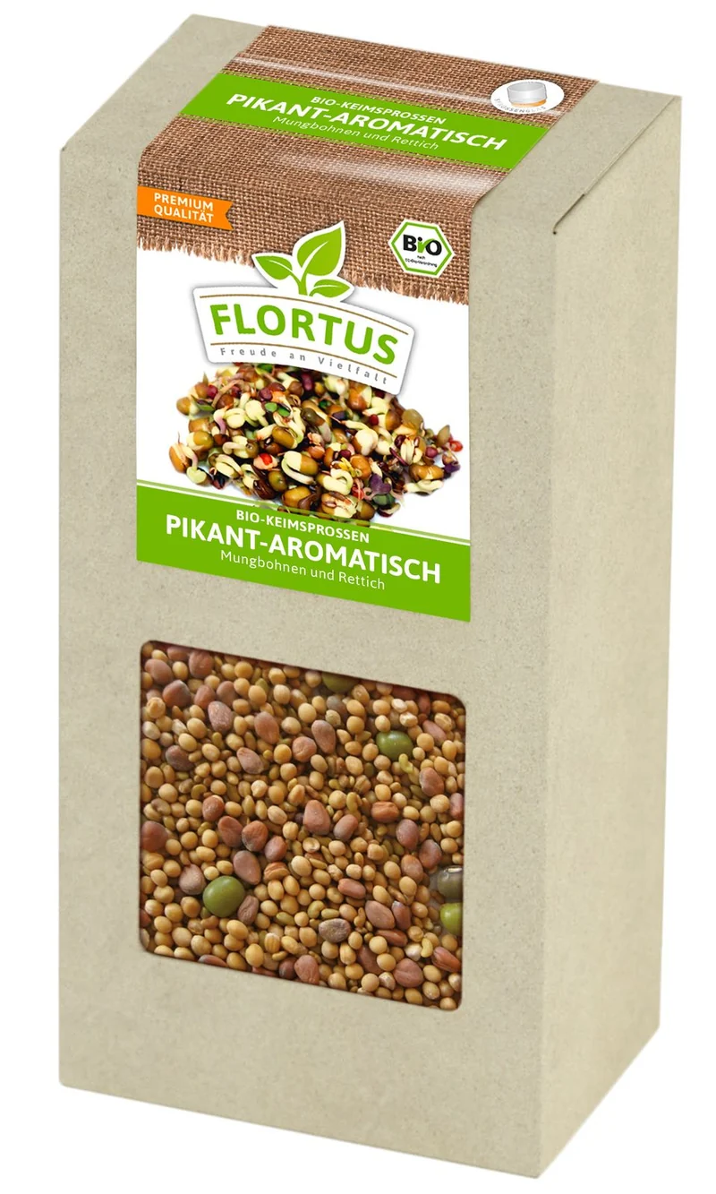 Keimsprossen Pikant-Aromatisch (Mungbohnen und Rettich) | BIO Keimsprossen von FLORTUS