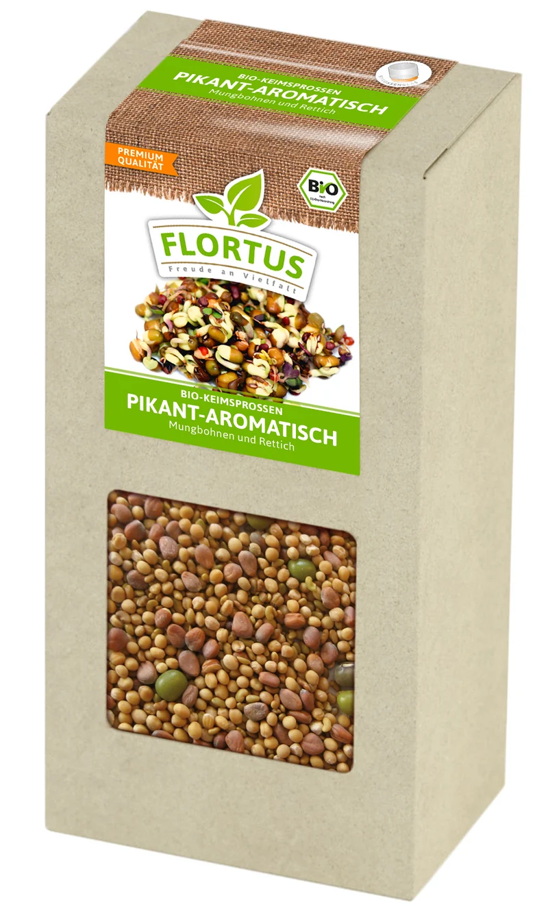 Keimsprossen Pikant-Aromatisch (Mungbohnen und Rettich) | BIO Keimsprossen von FLORTUS