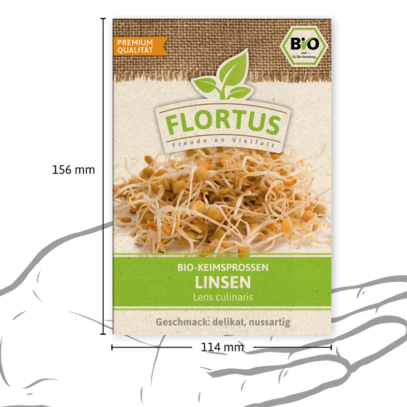 Keimsprossen Linse | BIO Keimsprossen von FLORTUS