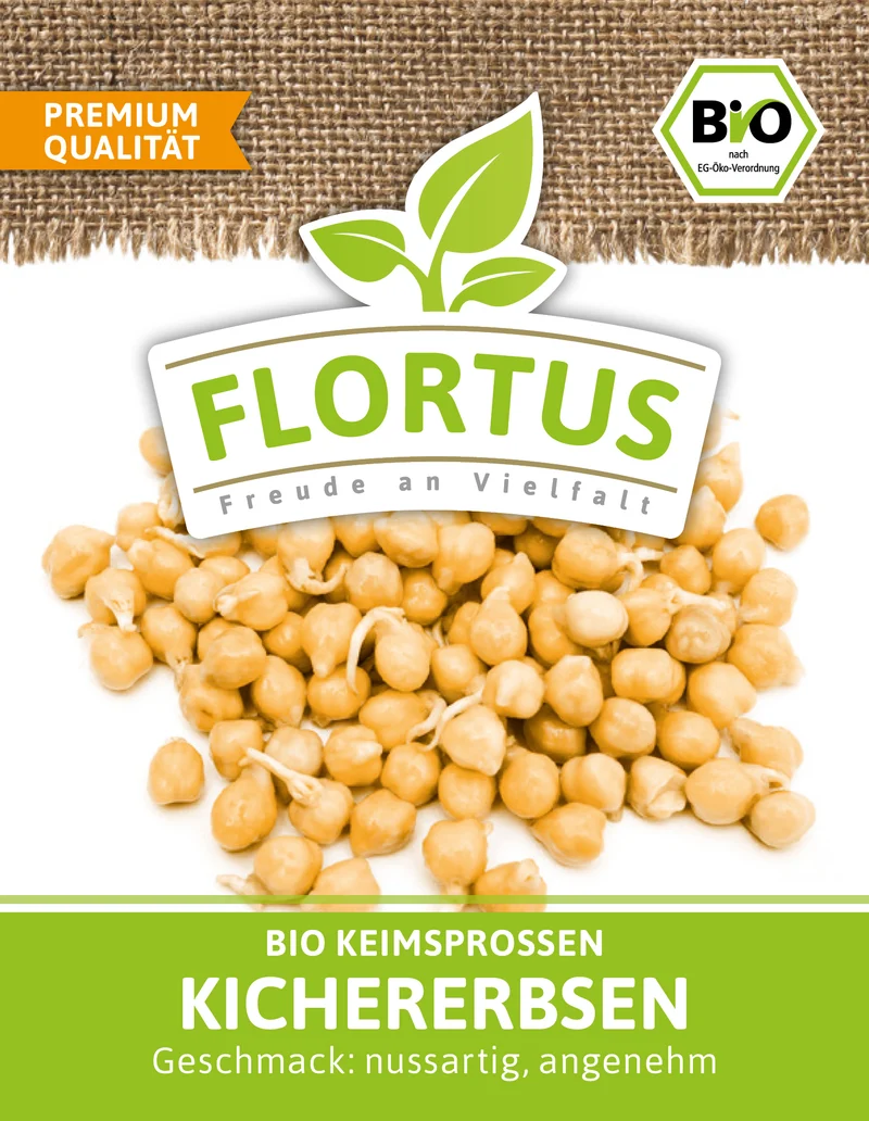 Keimsprossen Kichererbse | BIO Keimsprossen von FLORTUS