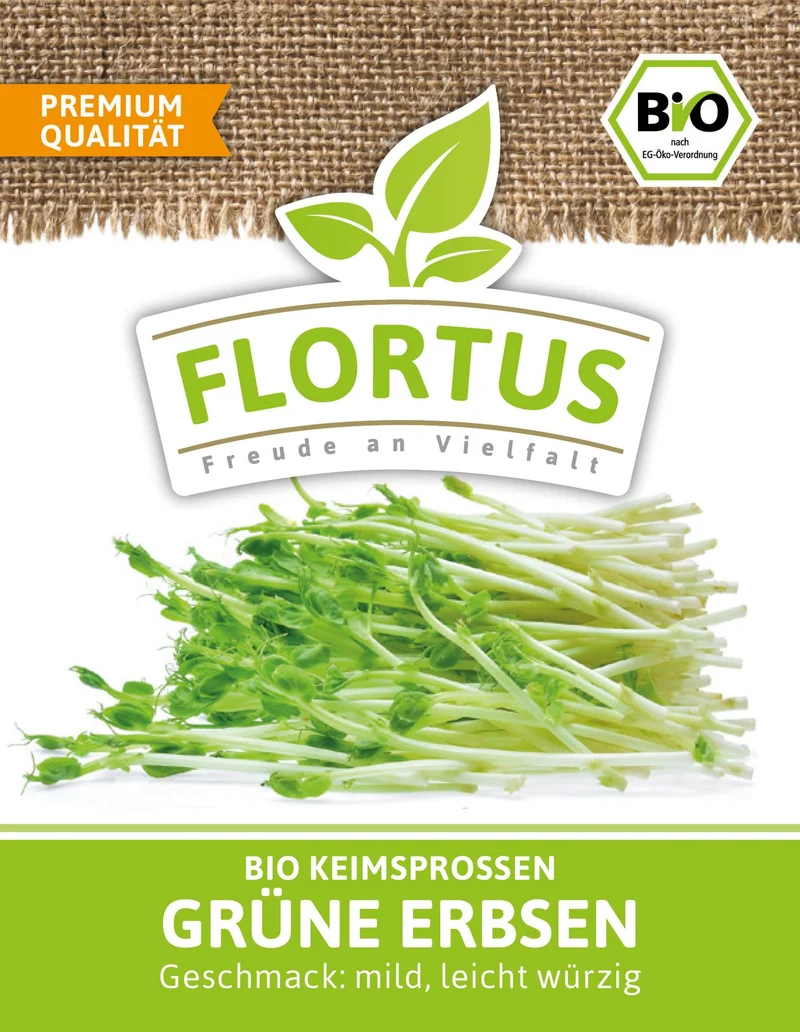 Keimsprossen Grüne Erbse | BIO Keimsprossen von FLORTUS