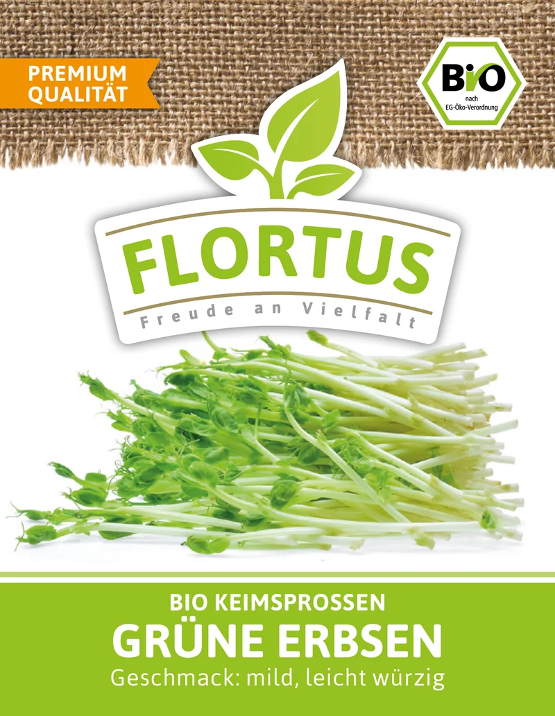 Keimsprossen Grüne Erbse | BIO Keimsprossen von FLORTUS