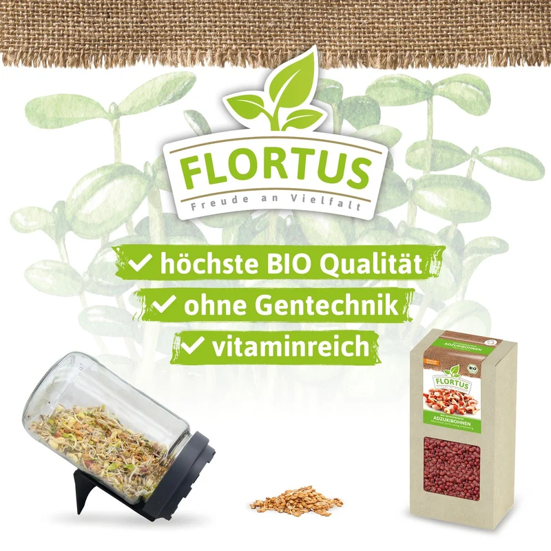 Keimsprossen Adzukibohne | BIO Keimsprossen von FLORTUS